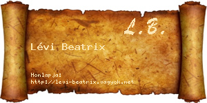 Lévi Beatrix névjegykártya